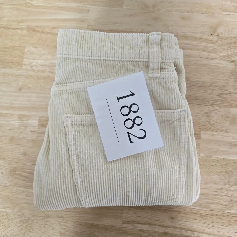 BDG Urban Outfitters High‎ & Wide Leg Corduroy Pants Cream Size 27 Bohemian 70s